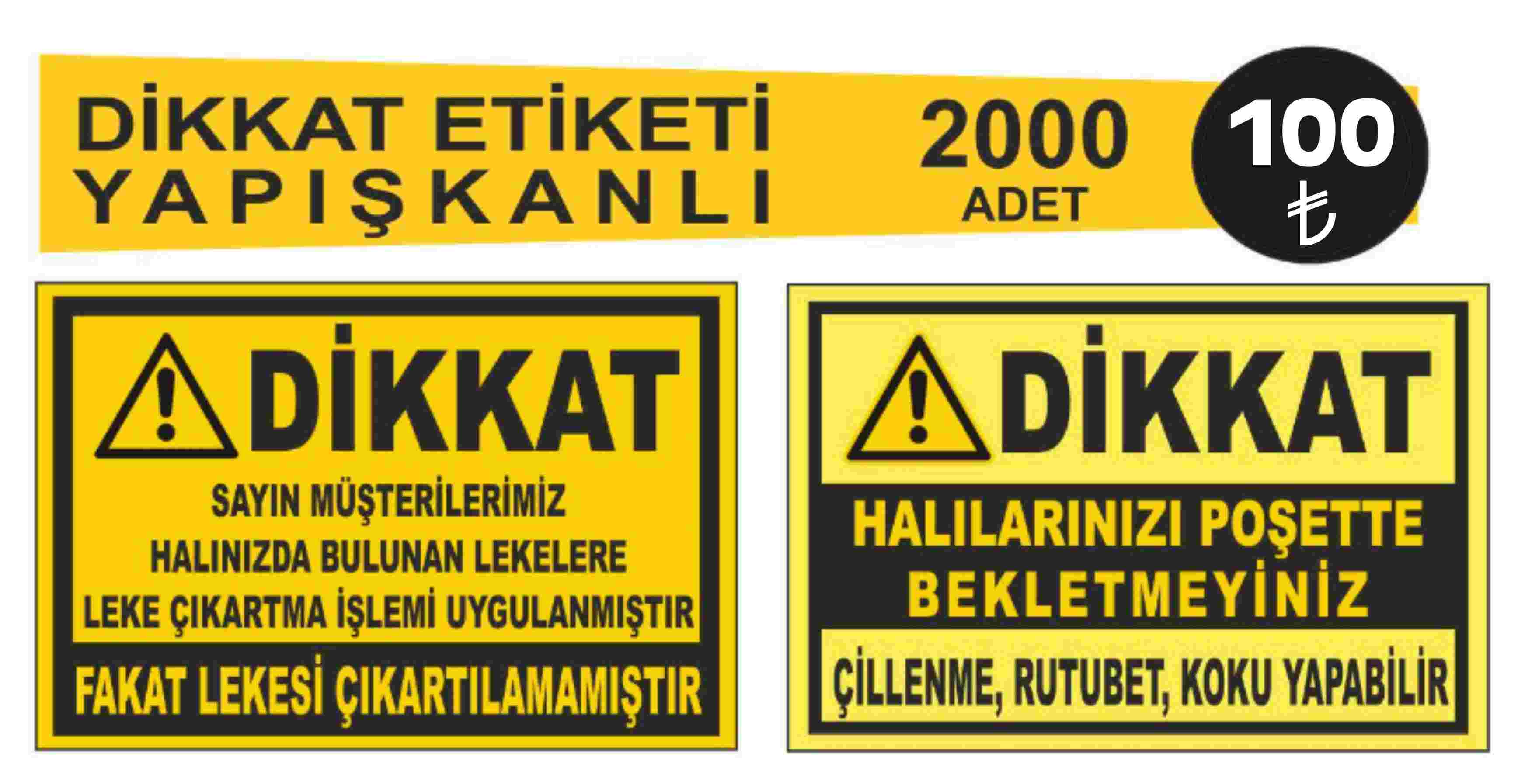 urun hali yikama dikkat etiketi 2000 adet