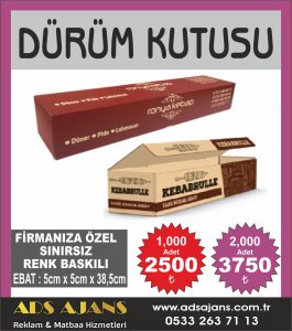 DÜRÜM KUTUSU SİZE ÖZEL BASKILI 2000 ADET