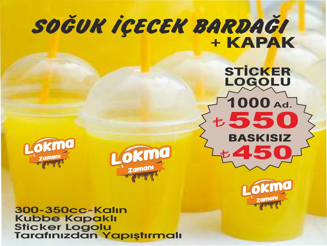 LİMONATA & SOĞUK İÇECEK BARDAĞI KUBBE KAPAKLI